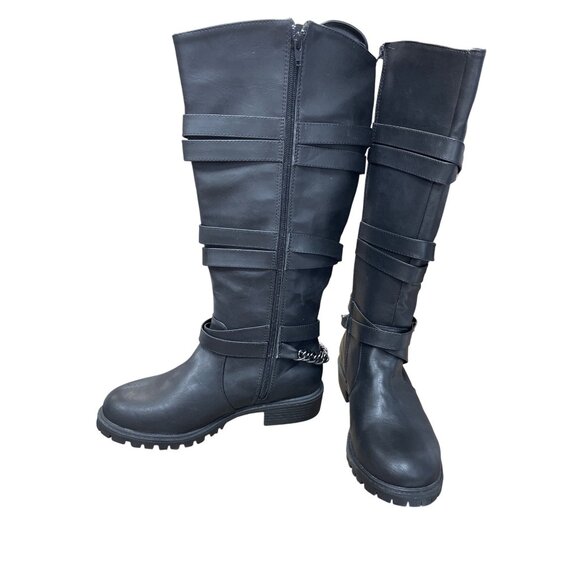 Torrid Womans Black Non Leather Below Knee Riding Boots SKU 9584 - Picture 2 of 12